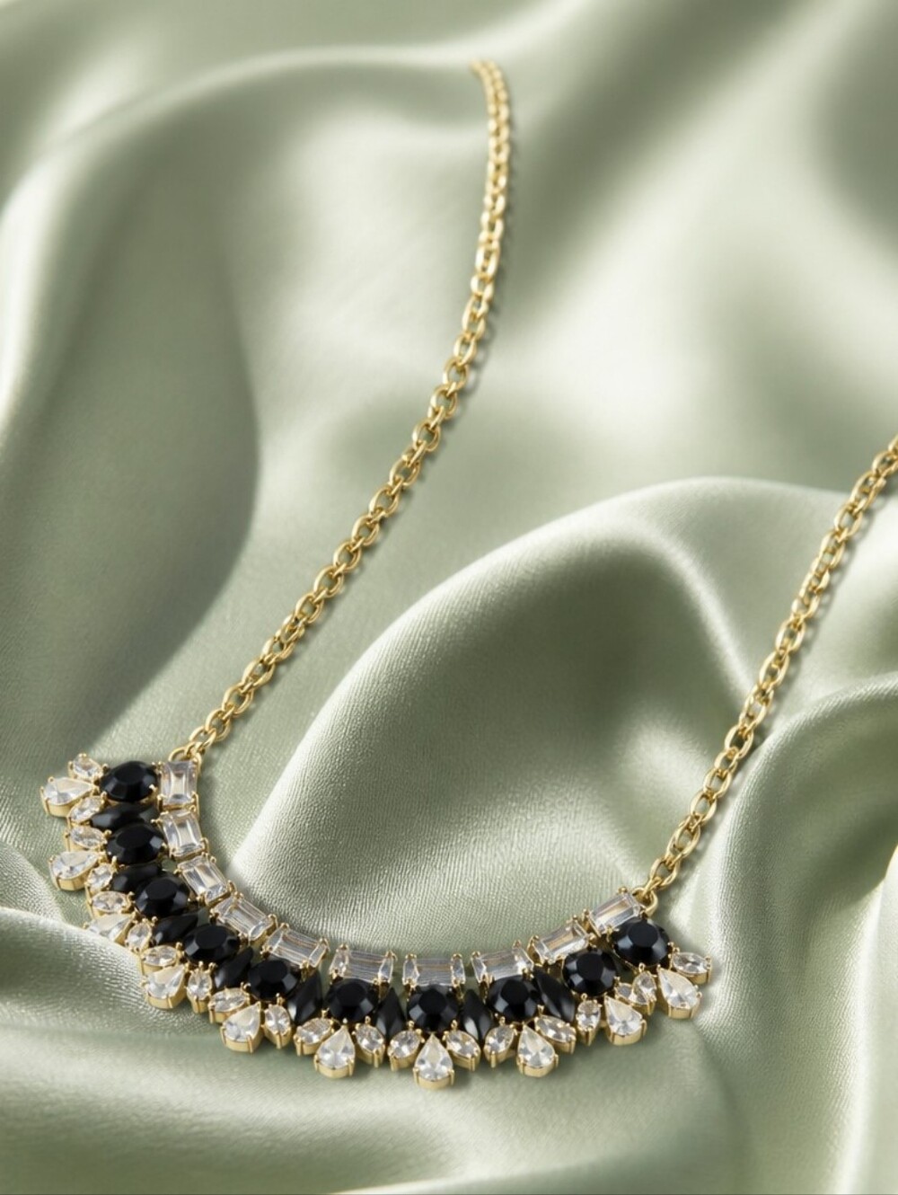 J.Crew vintage Neon Lucite & Clear Rhinestones/Crystal statement Necklace